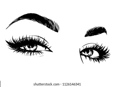 Woman eyes. Fashion illustration