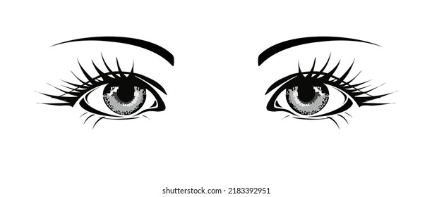 woman eyes, girl looks with eyes beautiful look