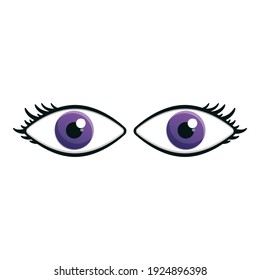 Woman eyes icon. Cartoon of woman eyes vector icon for web design isolated on white background