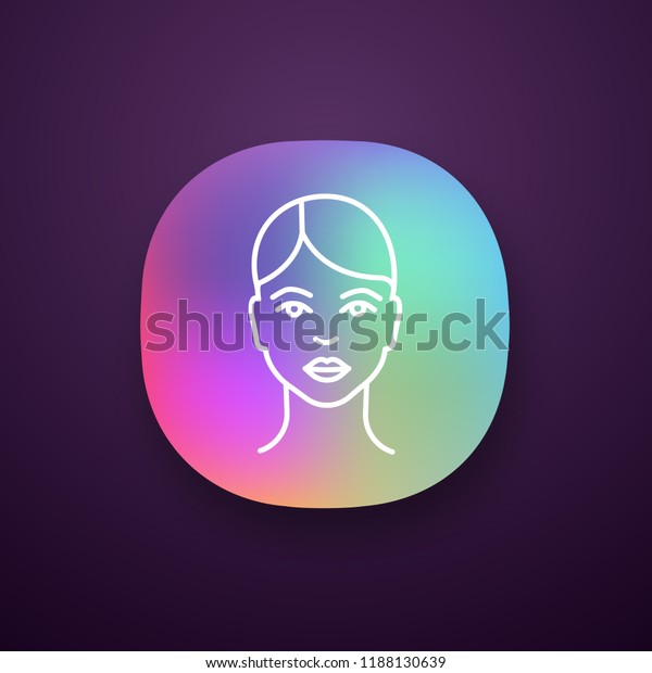 Woman Face App Icon Uiux User Stock Vector Royalty Free 1188130639