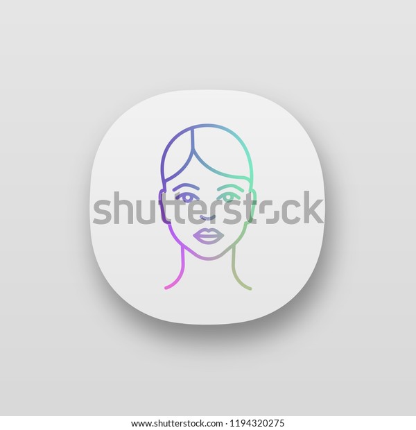 Woman Face App Icon Young Healthy Stock Vector Royalty Free