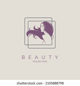 woman face beauty salon spa skincare logo template design for brand or company and other