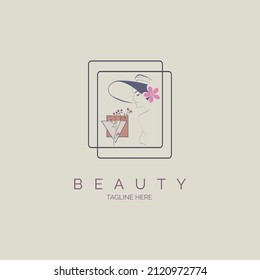 woman face beauty salon spa logo template design for brand or company and other