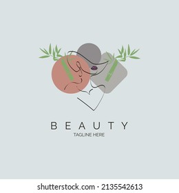 woman face beauty salon spa skincare logo template design for brand or company and other