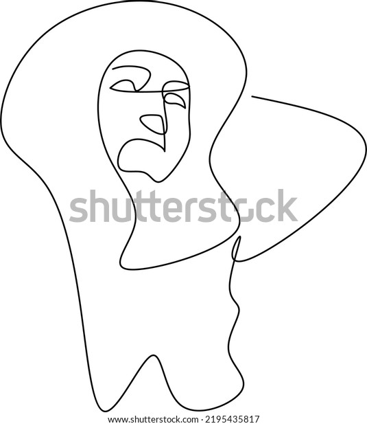 Woman Face Body Line Art Drawing Stock Vector Royalty Free 2195435817 Shutterstock 6432