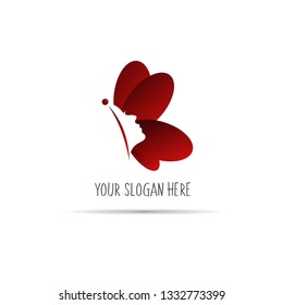 woman face in butterfly wings logo vector element 2