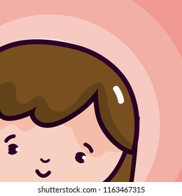 Woman face cartoon