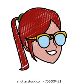 Woman face cartoon
