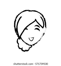 woman face cartoon icon vector illustration graphic design