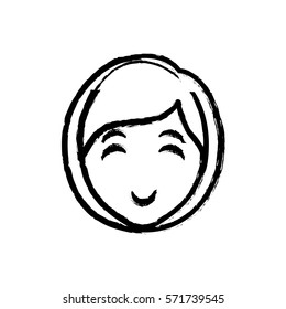 woman face cartoon icon vector illustration graphic design