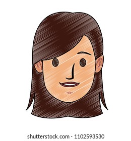 Woman face cartoon scribble