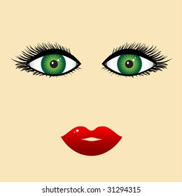 Woman face, close-up