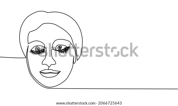 Woman Face Continuous One Line Drawing Stock Vector Royalty Free 2066725643 Shutterstock 