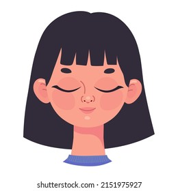 woman face design with closed eyes