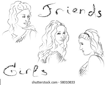 Woman face in different images
