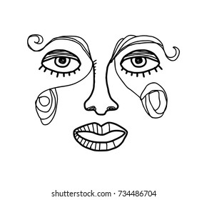 woman face doodle