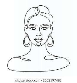 Frau Gesicht Elegant Single kontinuierliche Linie Kunst