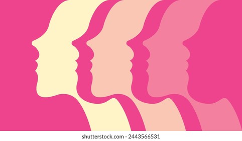 Woman face, woman empowerment background illustration