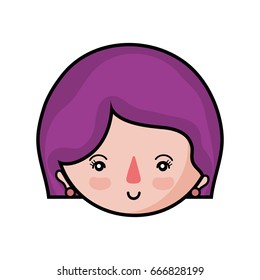 woman face with expression and hairstyle