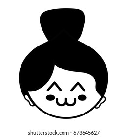 woman face with expression and hairstyle