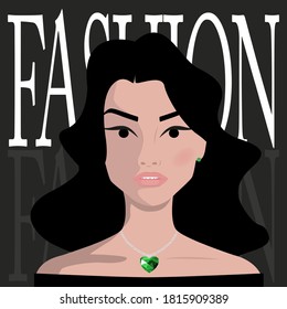 Woman face, fashion concept, woman beauty minimalist drawing. A modern, fashionable, stylish woman. Vector illustration. 