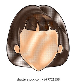 woman face female cartoon character on white background