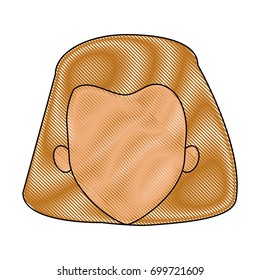 woman face female cartoon character on white background