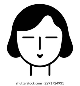 Woman Face Flat Icon Isolated On White Background