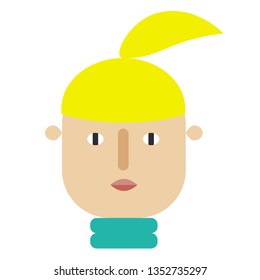 woman face flat illustration on white