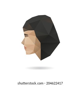 Woman Face Geometric Shape Design Silhouette, Vector Illustration