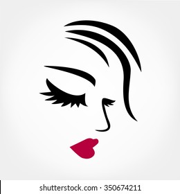 Woman face and hair