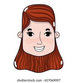 woman face with hairstyle and expression