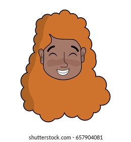 woman face with hairstyle and expression