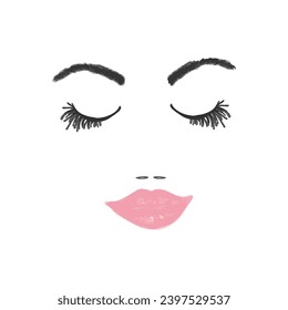 Woman face Hand drawn vector illustration in doodle style Women's day illustration feminism