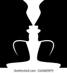 woman face and hookah silhouette abstract illustration