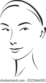 woman face icon for design vector and silhouette