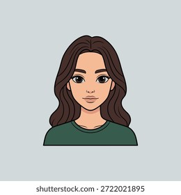 Woman Face icon flat vector design.