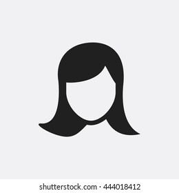 Woman Face Icon Illustration Isolated Vector Sign Symbol