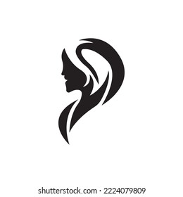 woman face icon logo vector design template