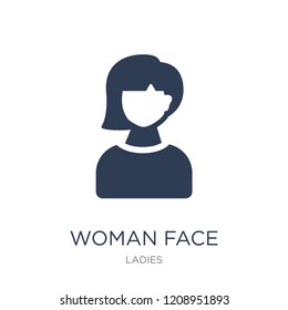 Woman Face icon. Trendy flat vector Woman Face icon on white background from Ladies collection, vector illustration can be use for web and mobile, eps10