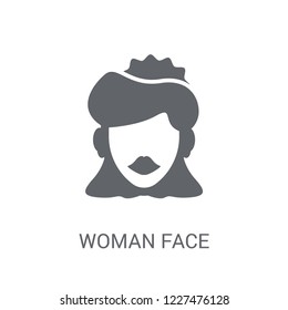 Woman Face icon. Trendy Woman Face logo concept on white background from Ladies collection. Suitable for use on web apps, mobile apps and print media.