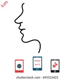 woman face icon, Vector EPS 10 illustration style