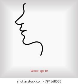 woman face icon, Vector EPS 10 illustration style