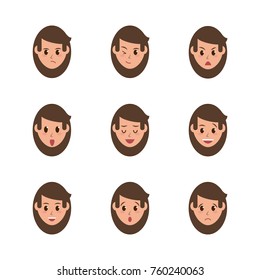 Woman face icons