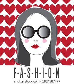 woman face illustration girl sketch drawing for t-shirt