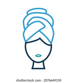 Woman Face Isolate Vector Icon Editable

