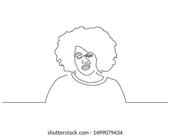 Woman face isolated line drawing, vector illustration design. People collection.