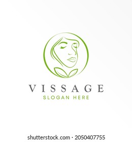Woman face with Leaves in line art image graphic icon logo design abstract concept vector stock. Can be used as a symbol related to Beautiful.