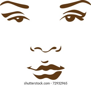 woman face in line