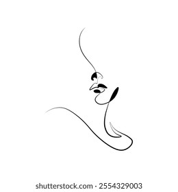 woman face line art design